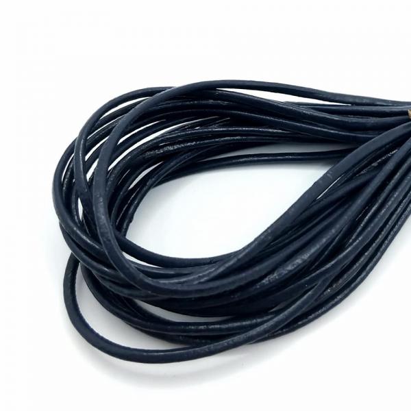 Lederband dunkelblau 1,5 mm echt Rindsleder rund Schnur Lederriemen